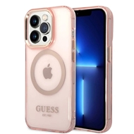 کاور گس GUESS مدل TRANSLUCENT GOLD OUTLINE مناسب برای گوشی موبایل اپل Apple iPhone 14 Pro Max
