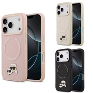 ققاب کارل لاگرفلد Karl Lagerfeld در کنار گربه با مگ سیف مناسب برای Apple iPhone 17 Pro