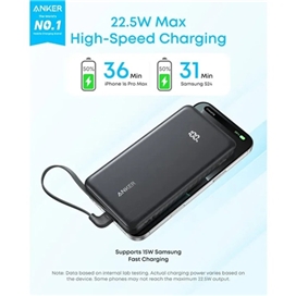 پاوربانک 22.5 وات 10000 میلی آمپر انکر مدل Anker Zolo Power Bank (10K, 22.5W) A110D