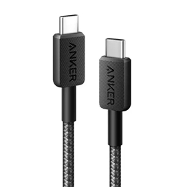 کابل شارژ 60 وات 0.9 متری USB-C به USB-C انکر مدل Anker 322 USB-C to USB-C Cable (Braided, 3ft, 60W) A81f5H11