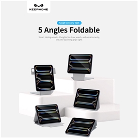 قاب آیپد برند کی فون مدل Keephone Bellen 5Viewing Modes Anti-scratch Eco-Leather مناسب برای (12.9pro (2018-2020-2021-2022