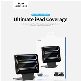 قاب آیپد برند کی فون مدل Keephone Bellen 5Viewing Modes Anti-scratch Eco-Leather مناسب برای (12.9pro (2018-2020-2021-2022