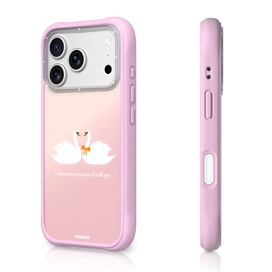 قاب برند یانگ کیت مدل Swans In Love قو های عاشق صورتی  Youngkit آیفون مناسب برای Apple iPhone 17 Pro Max