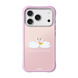 قاب برند یانگ کیت مدل Swans In Love قو های عاشق صورتی  Youngkit آیفون مناسب برای Apple iPhone 17 Pro Max