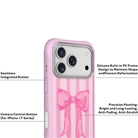 قاب برند مدل Papion پاپیون راه راه صورتی یانگ کیت Youngkit آیفون مناسب برای Apple iPhone 17 Pro Max