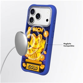 قاب برند یانگکیت مدل Lucky Day گربه آبی یانگ کیت Youngkit آیفون مناسب برای Apple iPhone 17 Pro Max