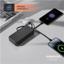 پاوربانک پیانو پرودو Porodo Piano 20000mAh Power Bank PDPBJ34BK