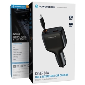 شارژر فندکی 81وات پاورولوژی Powerology Cyber Car Charger PCCSR027BK