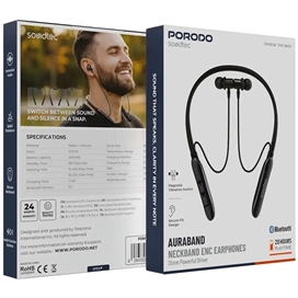 هندزفری بلوتوثی گردنی پرودو Porodo Soundtec Neckband PDMT30BK