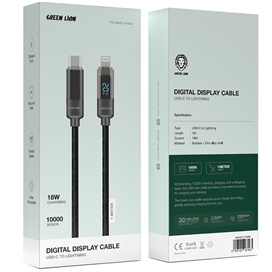 کابل شارژ لایتنینگ به تایپ سی 1 متر گرین لاین Green Lion Digital Display Cable GNUBCTLTGDBK