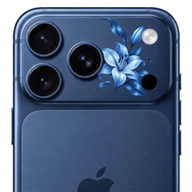 محافظ دور لنز طرح لیلیوم آبی Blue Lilium بلو Blueo Invisible Shock-Resistant Lens Protection مناسب برای Apple iPhone 18 Pro