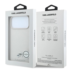 قاب کارل لاگرفلد Karl Lagerfel Grained MagSafe with Karl & Choupette Heads مناسب برای Apple iPhone 18 Pro