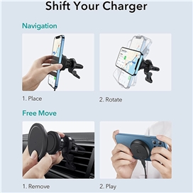 هولدر و شارژر وایرلس خودرو ESR Halolock Shift Wireless Car Charger