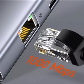 هاب 11 پورت بیسوس Baseus CAHUB-CT0G Metal Gleam B00030709811-00 توان 100 وات