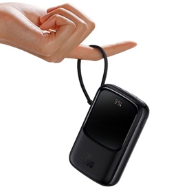 پاوربانک شارژر سریع 20 وات به همراه کابل لایتنینگ 10000 بیسوس Baseus Qpow Pro Fast Charge Power Bank PPQD020001