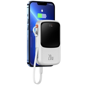 پاوربانک شارژر سریع 22.5 وات تایپ‌سی به همراه کابل تایپ‌سی 0.5 متری 10000 بیسوس Baseus Qpow Pro Fast Charge Power Bank PPQD020101