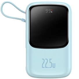 پاوربانک شارژر سریع 22.5 وات تایپ‌سی به همراه کابل تایپ‌سی 0.5 متری 10000 بیسوس Baseus Qpow Pro Fast Charge Power Bank PPQD020101