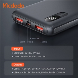 پاوربانک سوپر شارژ 22.5 وات مک دودو مدل Mcdodo MC-6041 ظرفیت 10000 میلی آمپر