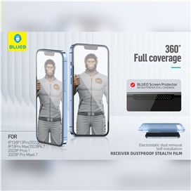 گلس فول BLUEO Anti Dust HD Glass Anti Static With Applicator مناسب برای Apple iPhone 14 Pro