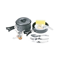 ست وسایل و گاز آشپزی کمپینگ گرین لاین Green Lion 10 In 1 Camping Cookware GN10N1COOKBK