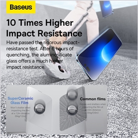 پک دوتایی گلس تمام صفحه آیفون بیسوس Baseus Tempered Glass Film Iphone 14 Pro max SGBL210302