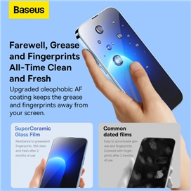 پک دوتایی گلس تمام صفحه آیفون بیسوس Baseus Tempered Glass Film Iphone 14 Pro max SGBL210302