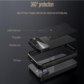 کاور نیلکین مدل CamShield Leather S Case مناسب برای گوشی موبایل اپل iPhone 14 Pro Max