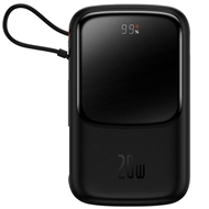پاوربانک شارژر سریع 20 وات به همراه کابل لایتنینگ 10000 بیسوس Baseus Qpow Pro Fast Charge Power Bank PPQD020001