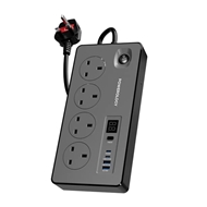 چندراهی برق پاورولوژی مدل PWCUQC045BK با 4 پورت و توان 2990 وات