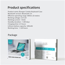 کیف کلاسوری کیبورد دار نیلکین مدل Bumper Combo Keyboard مناسب برای تبلت سامسونگ Galaxy Tab S7 Plus