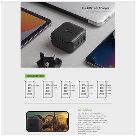 شارژر دیواری فست شارژ 100 وات انرژیا Energea TravelHub GaN100 100W Wall Charge