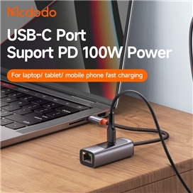 تبدیل هاب چندکاره 2 پورت مک دودو مدل MCDODO HU-0680 پورت ورودی تایپ سی