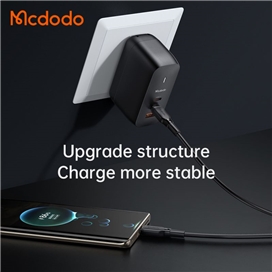 شارژر آداپتور دیواری 3 پورت 65 وات مک دودو مدل MCDODO CH-8442 GAN به همراه کابل 2 متری
