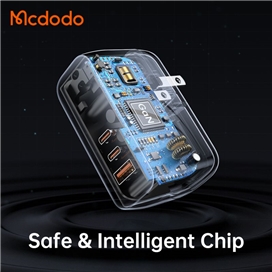 شارژر آداپتور دیواری 3 پورت 65 وات مک دودو مدل MCDODO CH-8442 GAN به همراه کابل 2 متری