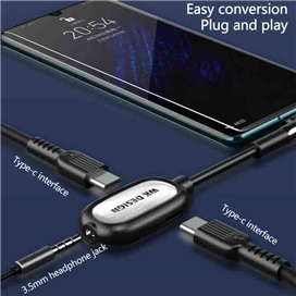 کابل آداپتور صدا و شارژ برند ویکام مدل WEKOME WK Y20I 2.4A FAST CHARGING AUDIO ADAPTER