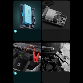 پاوربانک و کمپرسور باد و جامپ استارتر خودرو 8000 میلی آمپر بیسوس Baseus Super Energy CGCN000001