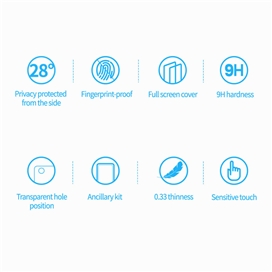 گلس نیلکین حریم شخصی مناسب برای آیفون 13 پرو Nillkin iPhone 13 Pro Guardian privacy tempered glass