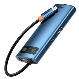 هاب 6 پورت بیسوس Baseus Metal Gleam 6 in 1 Multifunctional Type-C HUB 100W WKWG000003