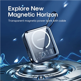 پاوربانک مگنتی با کابل همراه لایتنینگ Joyroom Magnetic Wireless 22.W JR-L007