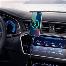 هولدر و شارژر وایرلس مگ سیف چند کاره پاورولوژی Powerology MagSafe Charger PCCSR010 توان 15 وات