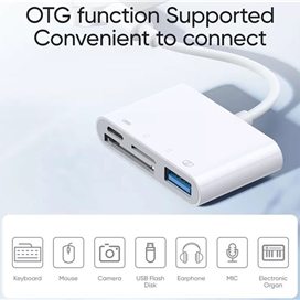 مبدل لایتنینگ چهار پورت جویروم Joyroom S-H142 Lightning To Usb Otg Card Reader