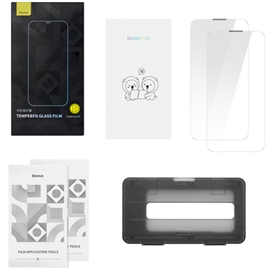 پک دوتایی گلس حریم شخصی تمام صفحه آیفون بیسوس Baseus Privacy Glass Iphone 13 Pro Max SGBL190202