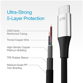 کابل USB-C به لایتنینگ AluCable برند Just Mobile (1.2 متر)