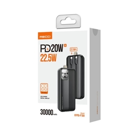 پاوربانک رسی مدل RPB-P38 ظرفیت 30000 میلی آمپر ساعت