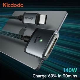 کابل شارژ 140 وات مک بوک تایپ سی به مگ سیف 3 مک دودو مدل MCDODO CA-1470 طول 2متر