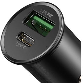 شارژر فندکی فست خودرو بیسوس Baseus Car Charger USB + Type-C 30W CCYS-C01