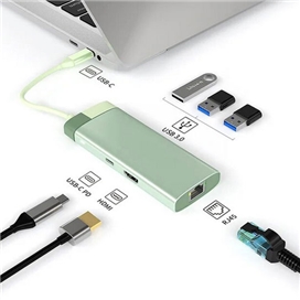 هاب 6 پورت تایپ سی کوتسی Coteci 6in1 USB-C HUB Multiport Adapter 16007
