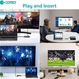 هاب 6 پورت تایپ سی کوتسی Coteci 6in1 USB-C HUB Multiport Adapter 16007