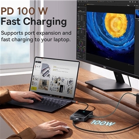 هاب تایپ سی 8 پورت بیسوس Baseus Focus Series 8 Port Type-C Hub Adapter WKYY030413