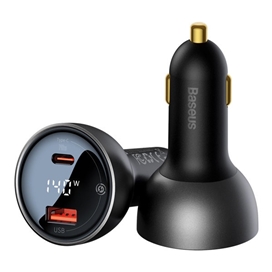 شارژر فندکی 140 وات بیسوس با کابل Baseus Digital Display fast car charger 140W CGZX070001